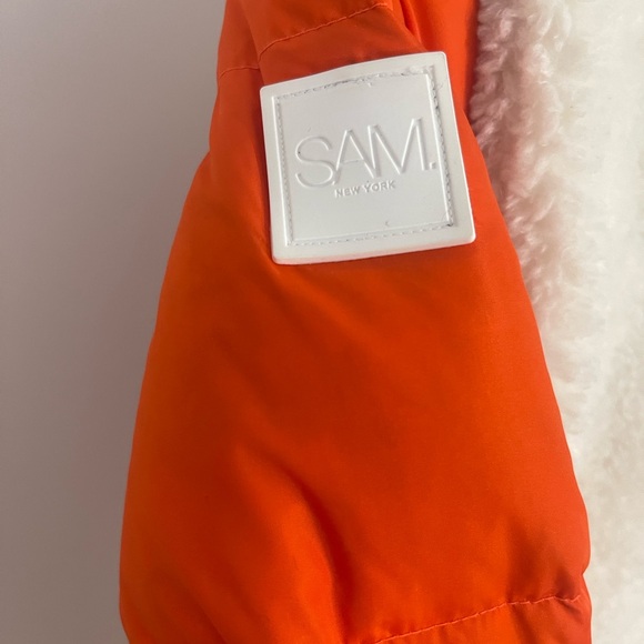 NWT, SAM Jacket, Orange and White Women's Jacket - Picture 6 of 8